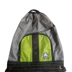 Crocs Drawstring Cinch Green/Gray Bag